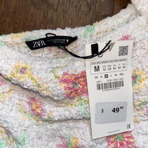 Zara Puffy Floral Cropped Shirt
